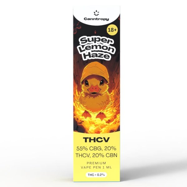 THCV Vape Pen Super Lemon Haze, 20 % THCV, 60 % CBG, 20 % CBN, 1 ml