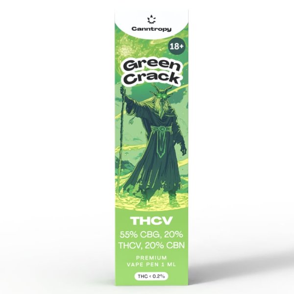 THCV Vape Pen Green Crack, 20 % THCV, 60 % CBG, 20 % CBN, 1 ml